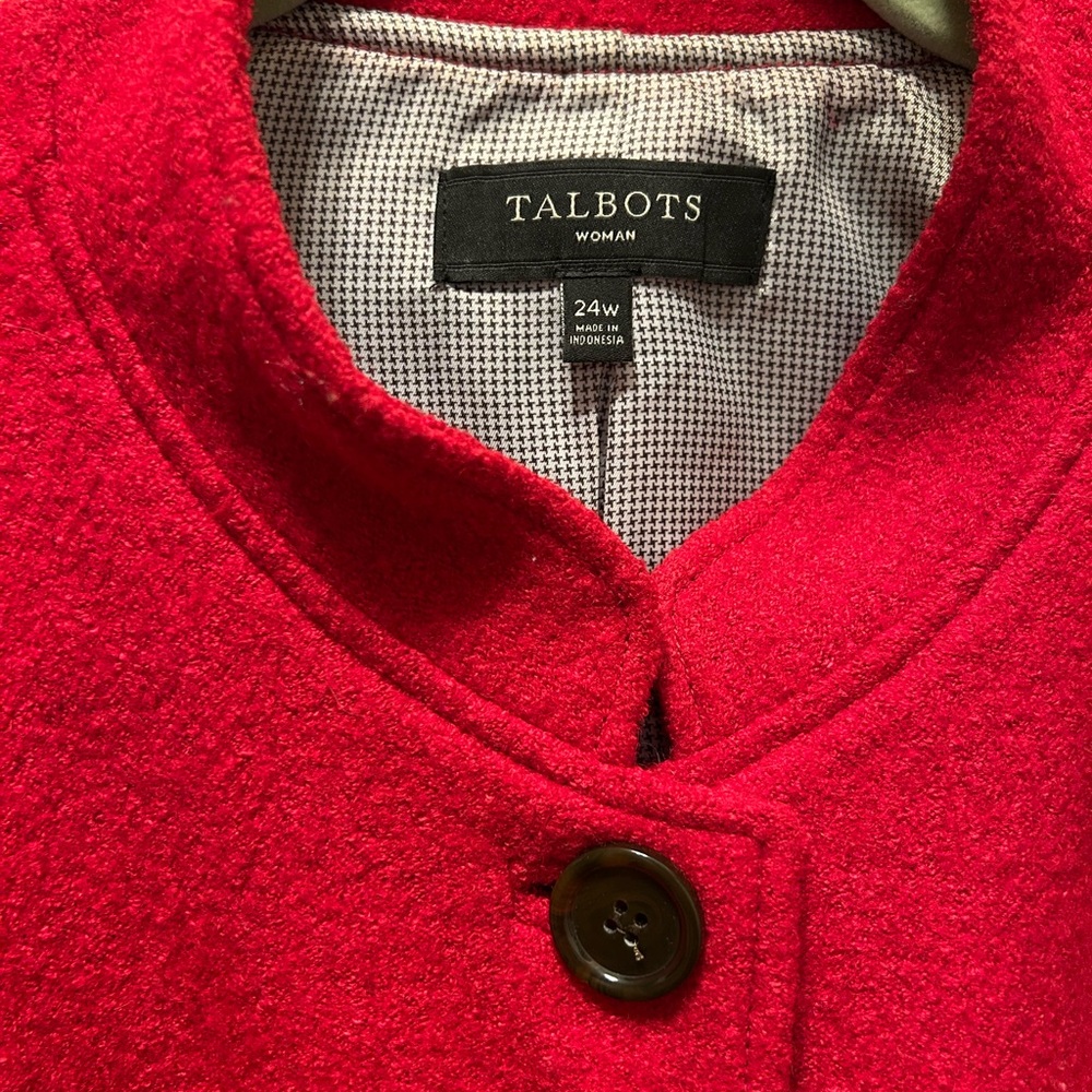 Red boiled wool jacket
